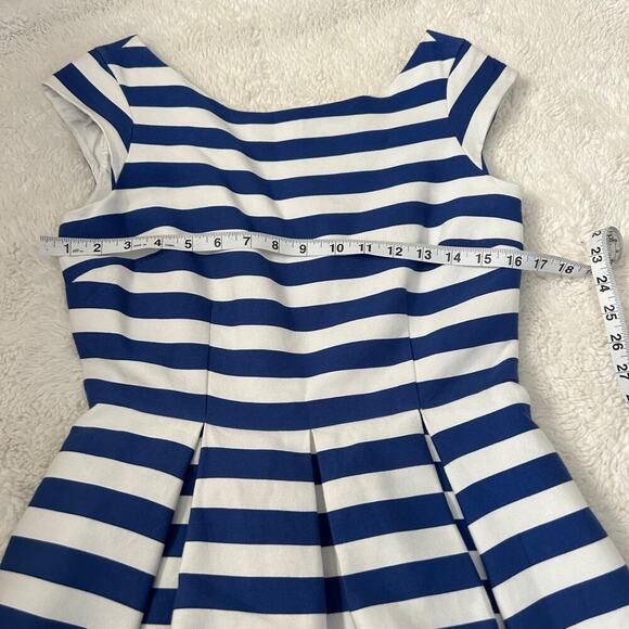 Kate Spade Dress Sz 6 Blue Hyacinth Stripe Cap Sleeve Mariella Costal Luxury - Picture 3 of 7